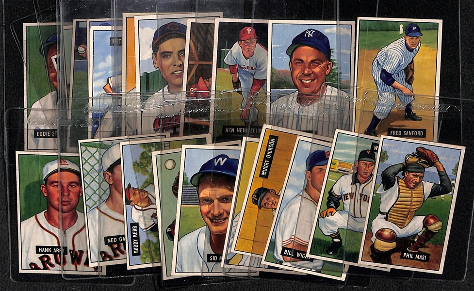 Lot Or 23 1951 Bowman Baseball Cards w. Garver